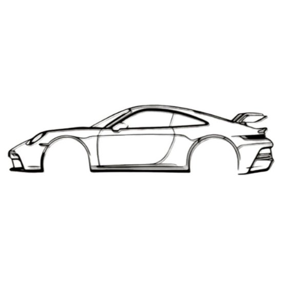 Porsche - 911 GT3 RS - Métal - Décoration murale - Voiture - 80cm X 18cm -  Décoration