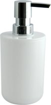 MSV Zeeppompje/dispenser Porto - PS kunststof - wit/zilver - 7 x 16 cm - 260 ml