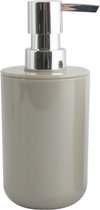 MSV Zeeppompje/dispenser Porto - PS kunststof - taupe/zilver - 7 x 16 cm - 260 ml