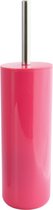 MSV Porto Toilettes/ brosse de toilette sur support - plastique - rose fuchsia - 38 cm