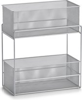 Zeller keuken/keukenkast organizer uitschuifbaar - zilver - 18 x 35 x 42 cm - metaal