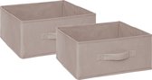 5Five Opbergmand/kastmand - 4x stuks - 14 liter - beige - Vakkenkast manden