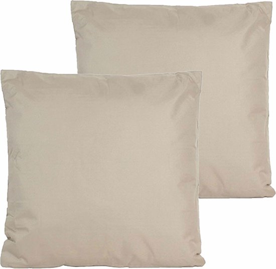 Coussin d'extérieur Anna's collection - 2x - Taupe/beige - 60 x 60 cm - intérieur/extérieur