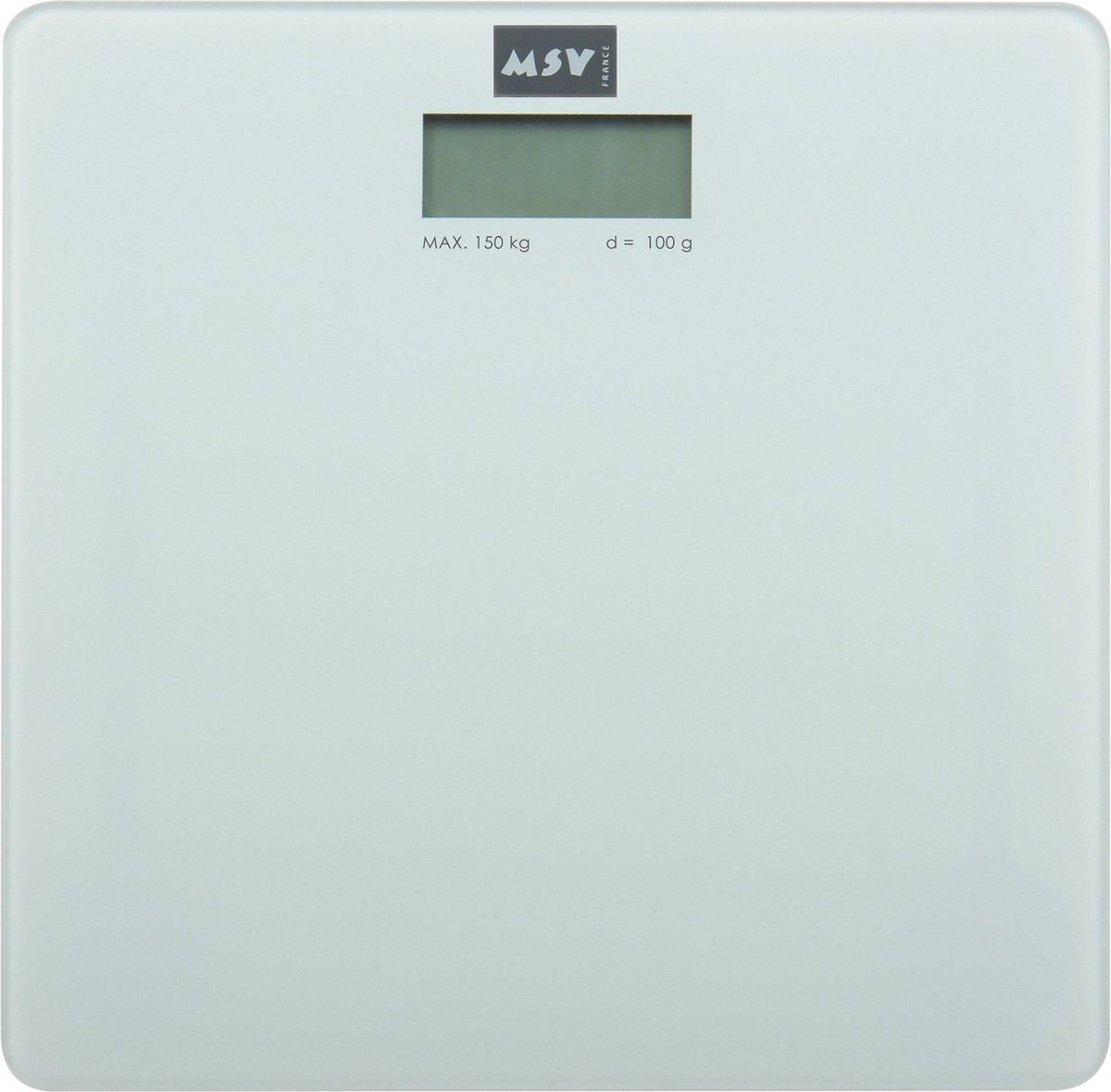 MSV Personen weegschaal - ivoor wit - glas - 30 x 30 cm - digitaal - personenweegschalen