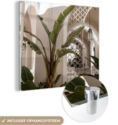 MuchoWow® Glasschilderij 50x50 cm - Schilderij acrylglas - Planten - Zomer - Architectuur - Foto op glas - Schilderijen
