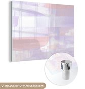 MuchoWow® Glasschilderij 40x30 cm - Schilderij acrylglas - Pastel - Verf - Design - Foto op glas - Schilderijen
