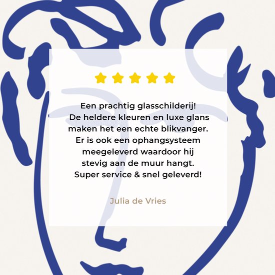 MuchoWow® Peinture sur verre 120x160 cm - Peinture sur verre acrylique - Henri Matisse - Maîtres anciens - Portrait - Blauw - Photo sur verre - Peintures