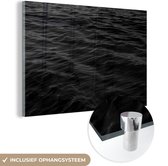 MuchoWow® Glasschilderij 150x100 cm - Schilderij acrylglas - Golven - Water - Zwart - Wit - Foto op glas - Schilderijen