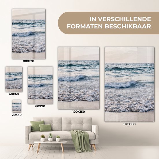 MuchoWow® Peinture sur verre 120x180 cm - Peinture acrylique sur verre - Mer - Plage - Été - Photo sur verre - Peintures