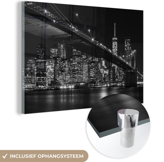 Peinture sur Verre - New York - Brooklyn - Bridge - 60x40 cm - Peintures sur Verre Peintures - Photo sur Glas