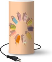 Lamp Patroon - Ijs -Kleur - 33 cm hoog - Ø14 cm - Inclusief LED lamp