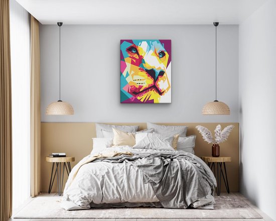 Artaza Peinture sur toile Lionne colorée - Abstrait - Couleur - 40x50 - Photo sur toile - Impression sur toile