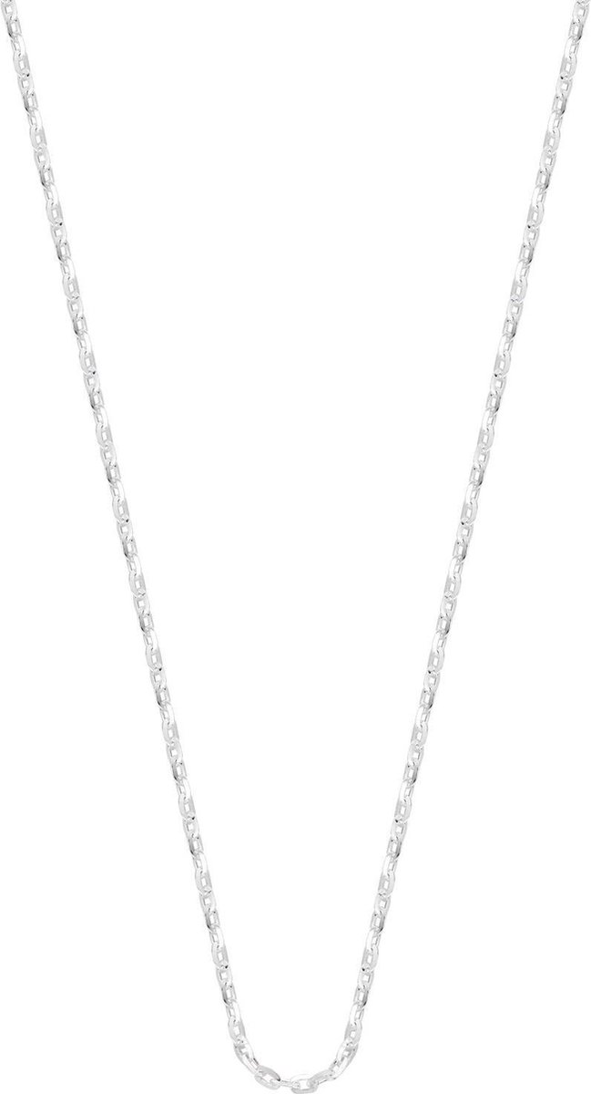 Lucardi Dames Ketting - Echt Zilver - Ketting - Cadeau - 50 cm - Zilverkleurig