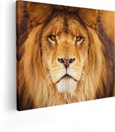 Artaza Canvas Schilderij Leeuw - Leeuwenkop - 100x80 - Groot - Foto Op Canvas - Canvas Print