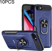 10 PCS Shield Armor PC + TPU-beschermhoes met 360 graden rotatieringhouder voor iPhone 8 Plus / 7 Plus (blauw)