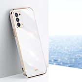 Voor OPPO Reno5 4G XINLI Straight 6D Plating Gold Edge TPU Shockproof Case (wit)