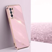 Voor OPPO Reno5 Pro + XINLI Straight 6D Plating Gold Edge TPU Shockproof Case (Cherry Purple)