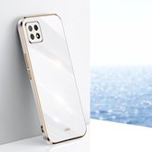 Voor OPPO A72 XINLI Straight 6D Plating Gold Edge TPU Shockproof Case (wit)