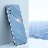 Voor Honor X10 5G XINLI Straight 6D Plating Gold Edge TPU Shockproof Case (Celestial Blue)