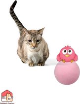Kattenspeeltje - Interactieve speelbal met geluid - Roze - Vogelgeluid