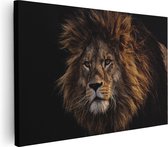 Artaza Canvas Schilderij Leeuw - Leeuwenkop - 120x80 - Groot - Foto Op Canvas - Wanddecoratie Woonkamer