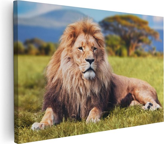 Artaza - Peinture sur Canevas - Lion rugissant - 60x40 - Photo sur Toile - Impression sur Toile
