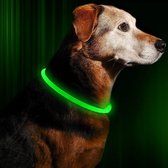 SPAR LED Light Halsband Extra heldere USB oplaadbare LED-halsband op maat gesneden Universele pasvorm Weerbestendig Eenvoudig schoon Verbetert zichtbaarheid en veiligheid voor uw hond (Groen)