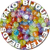 Fako Bijoux® - Letterkralen Rond - Letter Beads - Alfabet Kralen - Sieraden Maken - 7mm - 500 Stuks - Transparant