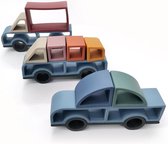 Vormenpuzzel - Speelgoed Auto Wagens 18x13 cm - Zachte blokken - Stapelbekers Speelgoed Peuters - Speelblokken - WoodyDoody