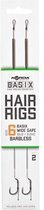 Korda Basix Hair Rigs Wide Gape - Sans Barbe - Leader - 18lb - Crochet Taille 6 - Vert