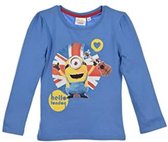 Minions Longsleeve | Model "Hello London" | Blauw | 128 cm | 8 jaar | 100% katoen