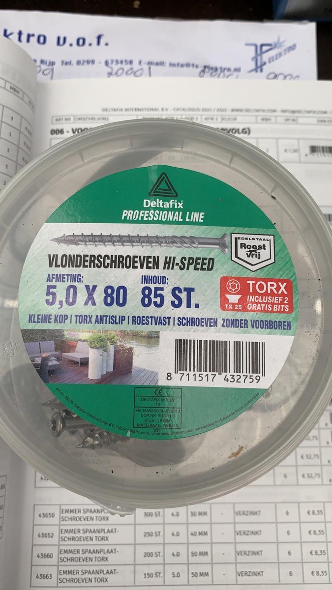 Meuwissen Agro Vlonderschroeven RVS 85 st. + 2 bitjes - Torx 5,0 x 80mm