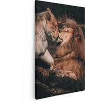 Artaza - Peinture sur toile - Couple Lion et lionne - Amour - 20x30 - Klein - Photo sur toile - Impression sur toile