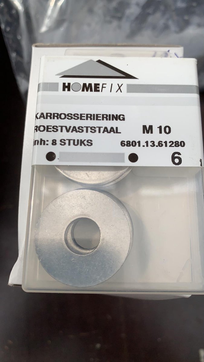 Homefix karrosserie-ring rvs-A2. M10. 8 stuks Ringen.