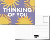 Thinking of you - Ansichtkaart motiverende tekst - Ik denk aan je kaart - A6 Positieve Motivatie Print - Postcard/card