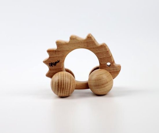 Nini Webshop - Cadeau baby - Houten speelgoed - houten egel - Speelgoed vanaf 1 jaar - Educatief speelgoed - Duurzaam speelgoed