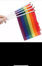 Akyol - Regenboog vlag - 5 stuks - Gay - lesbian - trans - cadeau - kado - geschenk - gift - verjaardag - feestdag – verassing – pride – respect – ecual – gelijk – lgbt – bi -regen