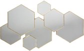 Atmosphera Hexago Gold - 61 x 37 cm - Goude Spiegel - Goudkleurig - Visagiespiegel - Muurspiegel - Wandspiegel
