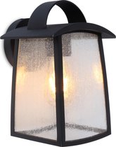 LUTEC Kelsey - Medium wandlamp voor buiten E27 fitting - Zwart