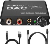 NÖRDIC SGM-180 Digitaal naar analoog audio converter - Met bas- en volumeregeling - 192KHz - Zwart