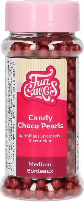FunCakes - Candy Choco Pearls - Medium - Bordeaux - 80g | bol.com