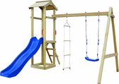 Speelhuisset met schuifladders Schommel 242x237x218 cm hout