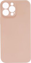 Shop4 - Geschikt voor iPhone 13 Pro Hoesje - Zachte Back Case – TPU – Siliconen - Mat Licht Roze