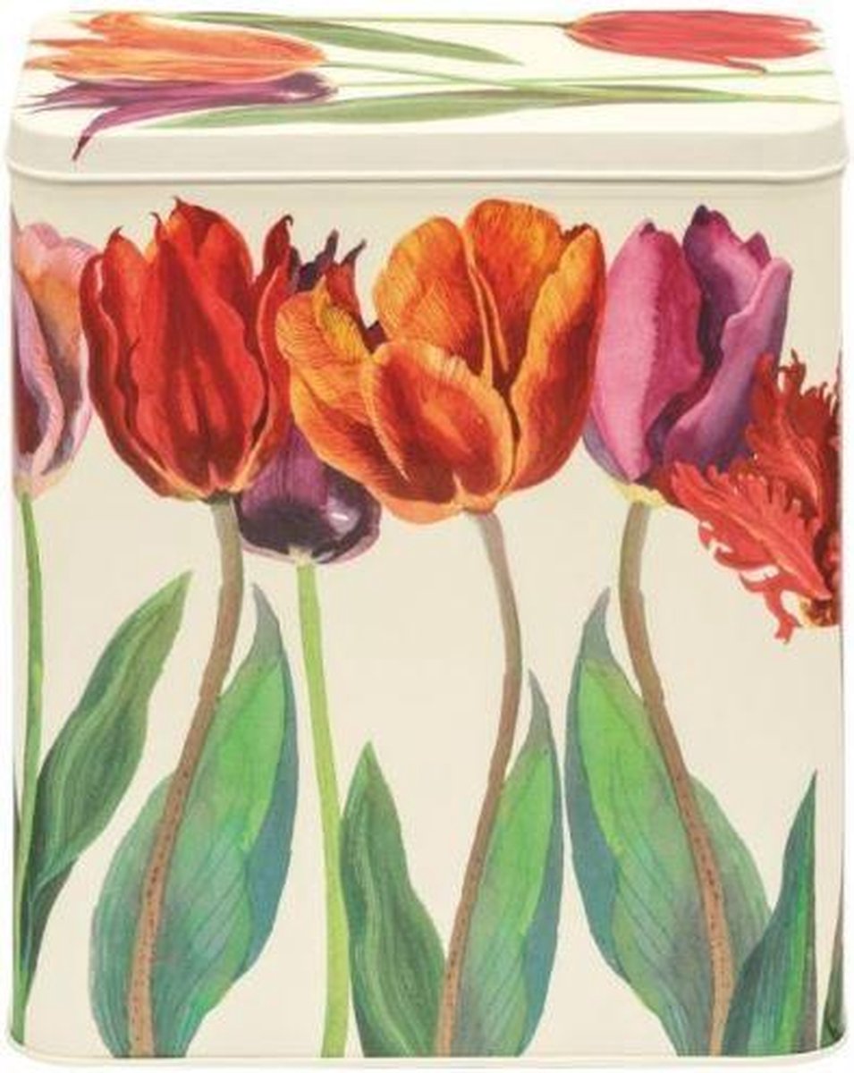 Emma Bridgewater - Bewaarblik Cereal Tulpen - Flowers - Bloemen - Blik - Rechthoek - 19 x 11 x 23 cm