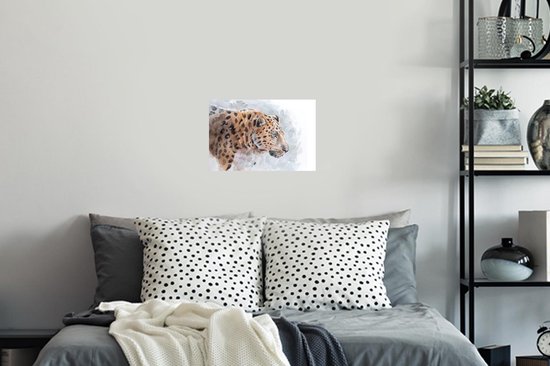 Stickers Stickers muraux - Léopard - Aquarelle - Blauw - 30x20 cm - Feuille adhésive