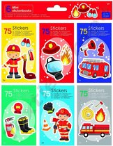 6 stuks mini stickerboekjes brandweer (450 stickers)