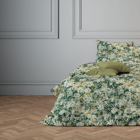 Mistral Home - Dekbedovertrek - 100% katoen satijn - 240x220 cm - 2 kussenslopen - Elderflower - Groen