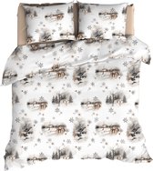 Warme Flanel Lits-jumeaux Dekbedovertrek Snowflakes | 240x200/220 | Hoogwaardig En Zacht | Ideaal Tegen De Kou