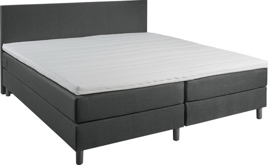 Ensemble Boxspring Anno 1588 Comforta - Ressorts ensachés - Anthracite - 180x200 - Dont couette + 2 oreillers