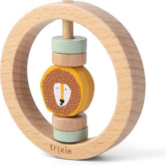 Afbeelding van het spel Trixie houten ronde rammelaar Mr. Lion
